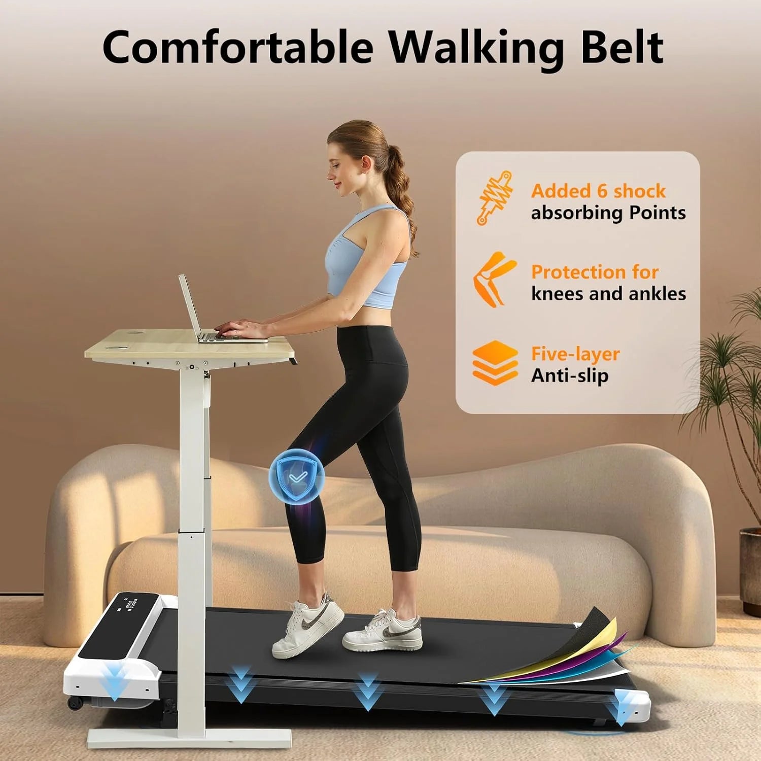 Walking Pad with Handle Bar, Incline Treadmill for Home Office, 2.5 HP Quiet, 3-In-1 Foldable Treadmill with Extra Wide Running Belt, Remote Control, LED Display