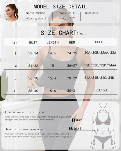 Womens Longline Sports Bra Padded Yoga Workout Crop Tank Tops Strappy Camisole Fitness Shirts